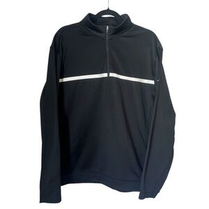 Men’s Nike Golf Therma-Fit Black Half-Zip Pullover with White Stripe Size Large